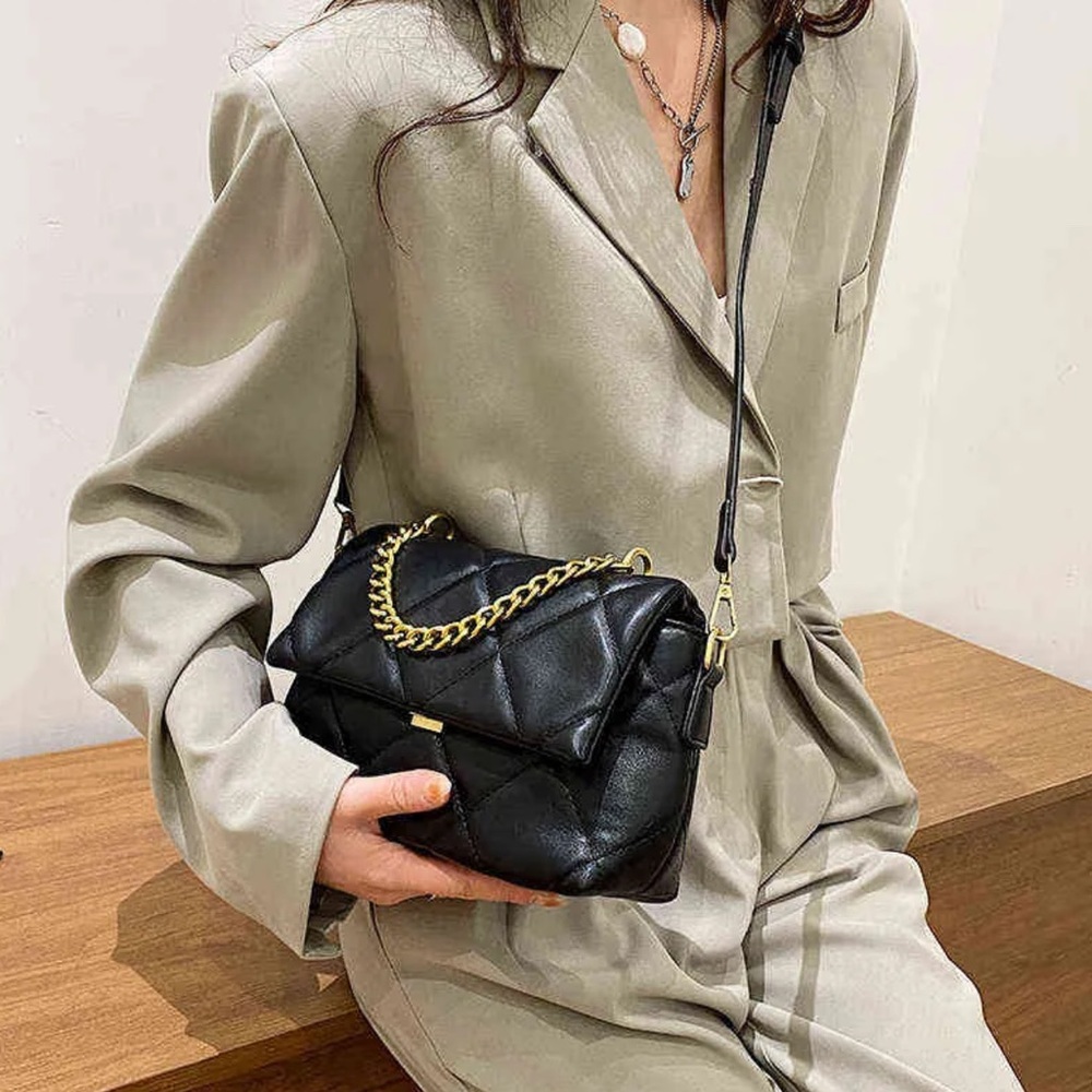 Black Quilted Hand Bag